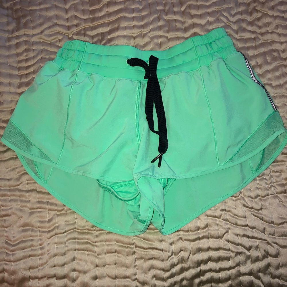 Lime green 2.5 inch Lululemon Hotty Hot Shorts